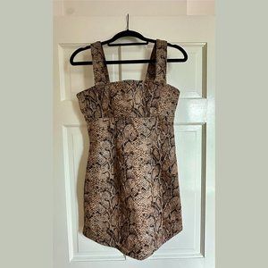 Reformation “Lizzie” Snake Print Denim Dress